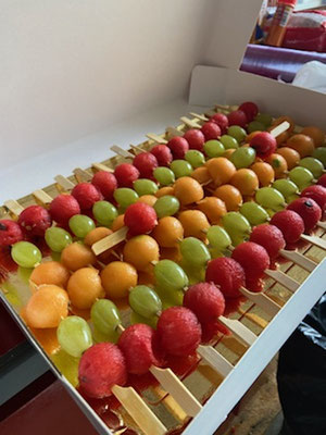 Brochettes Melon Pastèque Raisin